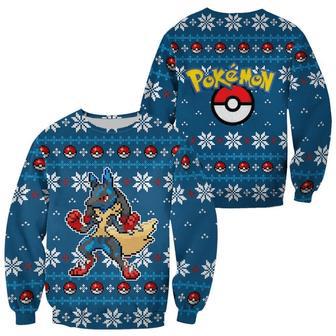 Pokemon Ugly Christmas Sweater Custom Lucario Xmas Gift Clothes | Favorety AU