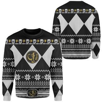 Power Rangers Ugly Sweater Mighty Morphin Black Power Rangers Sweater | Favorety UK