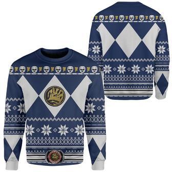 Power Rangers Ugly Sweater Mighty Morphin Blue Power Rangers Sweater | Favorety DE