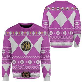 Power Rangers Ugly Sweater Mighty Morphin Pink Power Rangers Sweater | Favorety CA