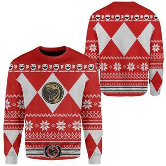 Power Rangers Ugly Sweater Mighty Morphin Red Power Rangers Sweater | Favorety AU