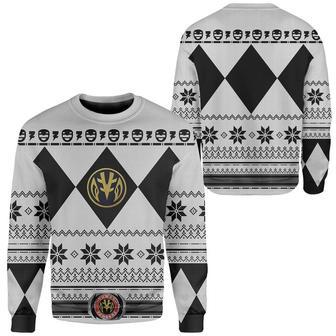 Power Rangers Ugly Sweater Mighty Morphin White Power Rangers Sweater | Favorety