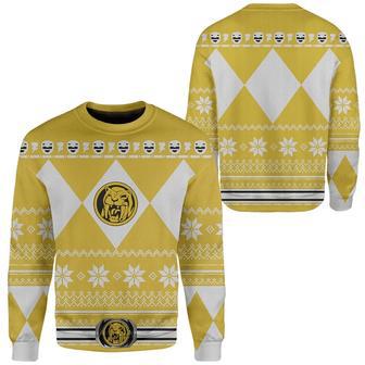 Power Rangers Ugly Sweater Mighty Morphin Yellow Power Rangers Sweater | Favorety CA