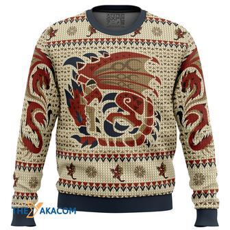 Rathalos Monster Hunter Custom Gift For Fan Anime Christmas Ugly Sweater | Favorety DE