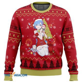 Re Zero Rem Gift For Fan Anime Christmas Ugly Sweater | Favorety CA