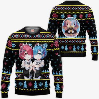 Re Zero Rem Ram Ugly Christmas Sweater Custom Anime Xmas Gifts | Favorety DE