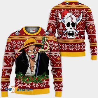 Red Hair Shanks Custom One Piece Anime Gift For Fan Anime Christmas Ugly Sweater | Favorety