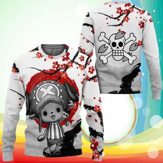 Red Tony Chopper Sweatshirt Japan Style One Piece Anime Printed Sweater | Favorety