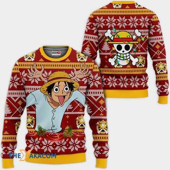 Reindeer Luffy Custom One Piece Gift For Fan Anime Christmas Ugly Sweater | Favorety UK