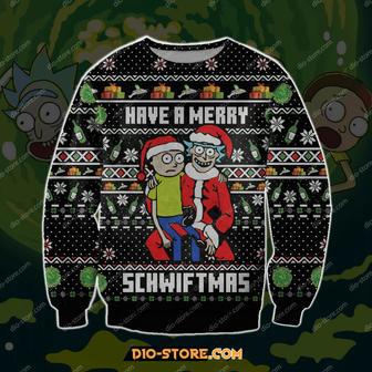 Rick And Morty Christmas Sweater Have A Merry Schwiftmas Black Ugly Sweater | Favorety