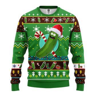 Rick And Morty Christmas Sweater Pickle Rick Christmas Candy Green Ugly Sweater | Favorety