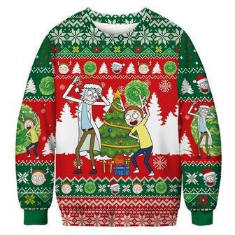 Rick And Morty Christmas Sweater Rick And Morty Christmas Party Red Green Ugly Sweater | Favorety