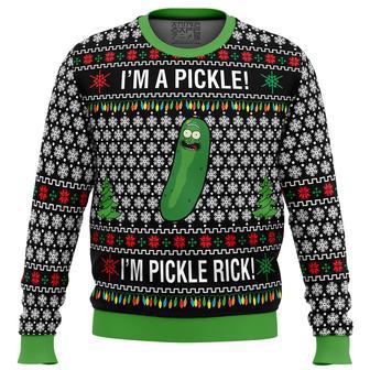 Rick and Morty Pickle Rick Ugly Christmas Sweater | Favorety