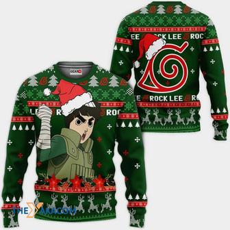 Rock Lee Naruto Anime Green Custom Gift For Fan Anime Christmas Ugly Sweater | Favorety