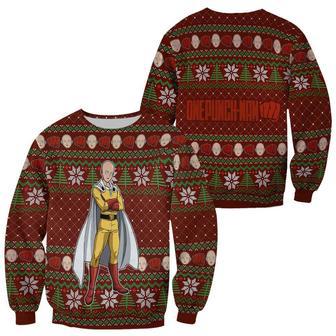 Saitama Ugly Christmas Sweater One Punch Man Anime Xmas Gift Custom Clothes | Favorety UK