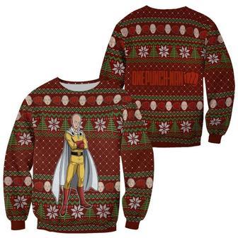 Saitama Ugly Christmas Sweater OPM Anime Xmas Gift | Favorety