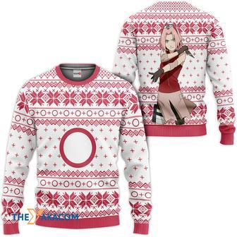 Sakura Haruno Custom Gift For Fan Anime Christmas Ugly Sweater | Favorety CA