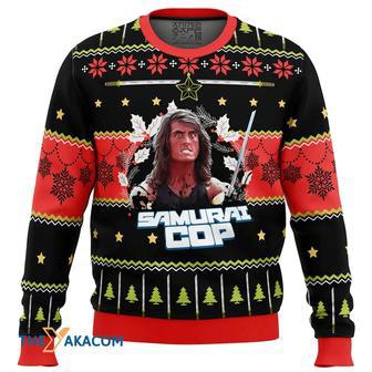 Samurai Cop Custom Gift For Fan Anime Christmas Ugly Sweater | Favorety UK