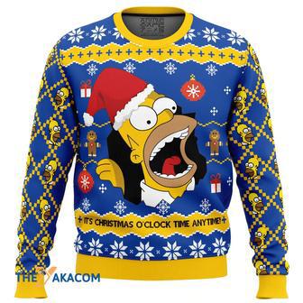 Santa Homer The Simpsons Custom Gift For Fan Anime Christmas Ugly Sweater | Favorety AU