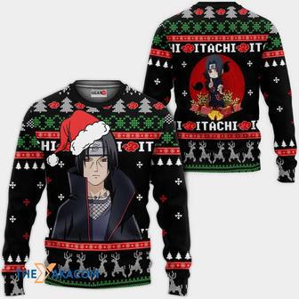 Santa Itachi Naruto Anime Black Custom Gift For Fan Anime Christmas Ugly Sweater | Favorety DE