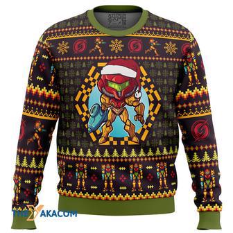 Santa Samus Aran Metroid Gift For Fan Anime Christmas Ugly Sweater | Favorety