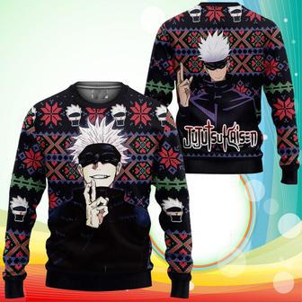 Satoru Gojo Ugly Christmas Sweater Anime Jujutsu Kaisen Xmas Gifts | Favorety