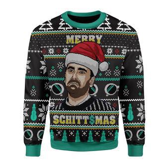 Schitts Creek Christmas Sweater Merry Schittsmas Black Green Ugly Sweater | Favorety AU