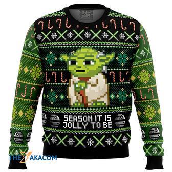 Season It Is Jolly To Be Yoda Gift For Fan Anime Christmas Ugly Sweater | Favorety CA