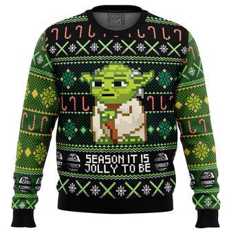 Season It Is Jolly To Be Yoda Ugly Christmas Sweater | Favorety DE