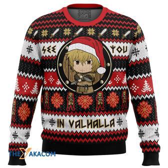 See You in Valhalla Vinland Saga Gift For Fan Anime Christmas Ugly Sweater | Favorety AU