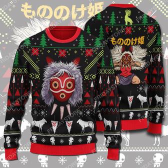 S.Ghibli Ugly Sweater GB Princess Wolf Christmas Sweater Amazing S.Ghibli Sweater | Favorety