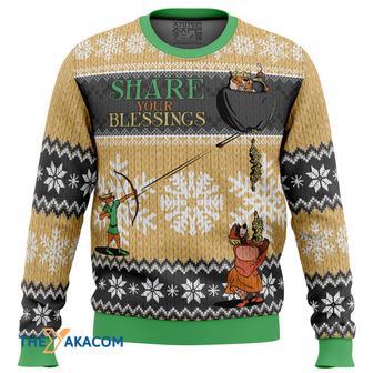 Share Your Blessings Robin Hood Disney Gift For Fan Anime Christmas Ugly Sweater | Favorety