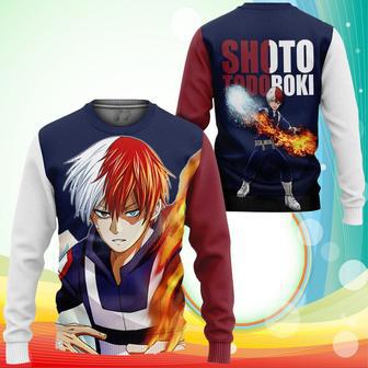 Shoto Todoroki Sweatshirt Ice amp Fire My Hero Academia Anime Printed Sweater | Favorety CA