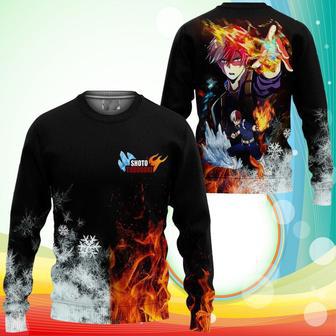 Shoto Todoroki Sweatshirt Ice and Fire My Hero Academia Anime Sweater | Favorety