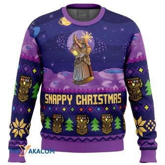 Snappy Christmas Infinity Gauntlet Marvel Gift For Fan Anime Christmas Ugly Sweater | Favorety UK