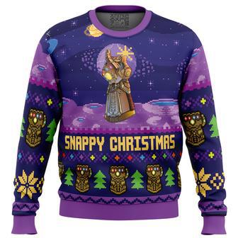 Snappy Christmas Infinity Gauntlet Marvel Ugly Christmas Sweater | Favorety