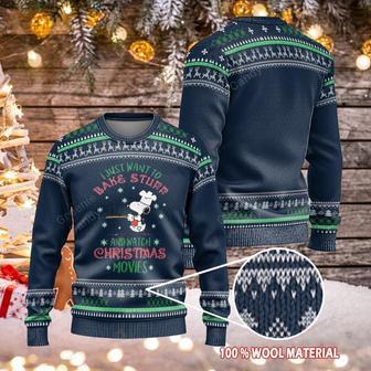 Snoopy Christmas Ugly Sweater Snoopy Just Want To Bake Stuff And Watch Christmas Movies Sweater | Favorety CA