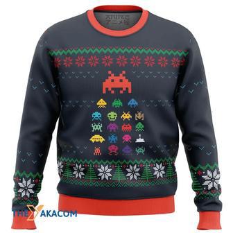 Space Invaders Custom Gift For Fan Anime Christmas Ugly Sweater | Favorety CA