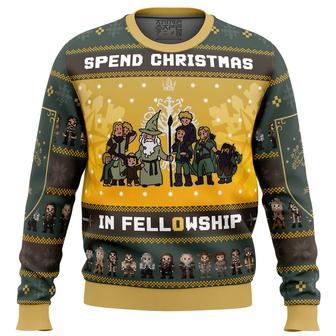 Spend Christmas in Fellowship The Lord of the Rings Ugly Christmas Sweater | Favorety CA