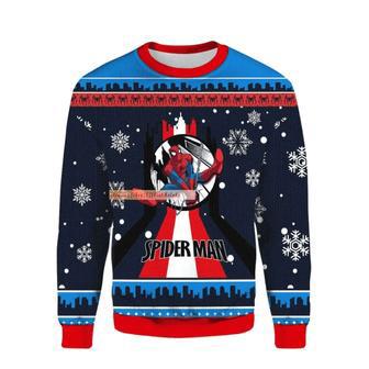 Spider-Man Navy Red Christmas Ugly Wool Sweater Christmas Gift For Kid Adult | Favorety CA