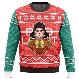 Squid Game Red Light Green Light Doll Ugly Christmas Sweater | Favorety