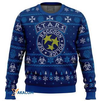 STARS Racoon City Police Resident Evil Gift For Fan Anime Christmas Ugly Sweater | Favorety