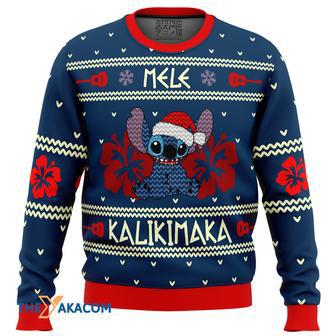 Stitch Mele Kalikimaka Gift For Fan Anime Christmas Ugly Sweater | Favorety CA