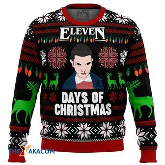 Stranger Things Eleven Days of Xmas Gift For Fan Anime Christmas Ugly Sweater | Favorety CA