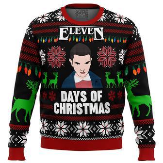 Stranger Things Eleven Days of Xmas Ugly Christmas Sweater | Favorety