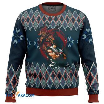 Street Fighter Ryu and Akuma Gift For Fan Anime Christmas Ugly Sweater | Favorety CA