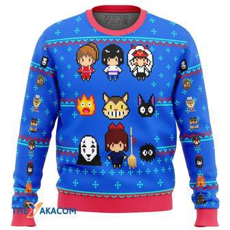 Studio Ghibli Blue Custom Gift For Fan Anime Christmas Ugly Sweater | Favorety CA