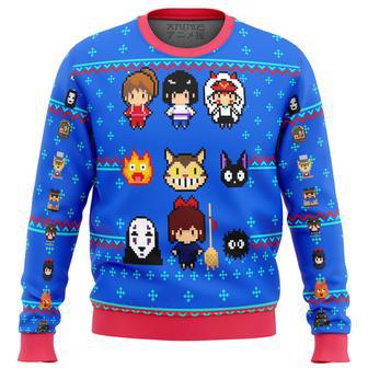 Studio Ghibli Blue Ugly Christmas Sweater | Favorety UK