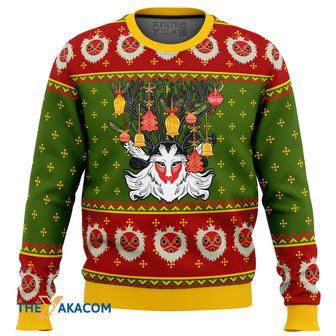 Studio Ghibli Princess Mononoke Xmas Forest Spirit Gift For Fan Anime Christmas Ugly Sweater | Favorety UK