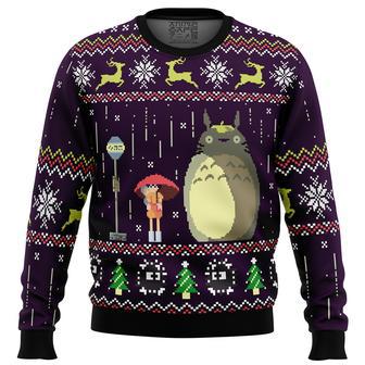 Studio Ghibli Totoro Rain Miyazaki Ugly Christmas Sweater | Favorety